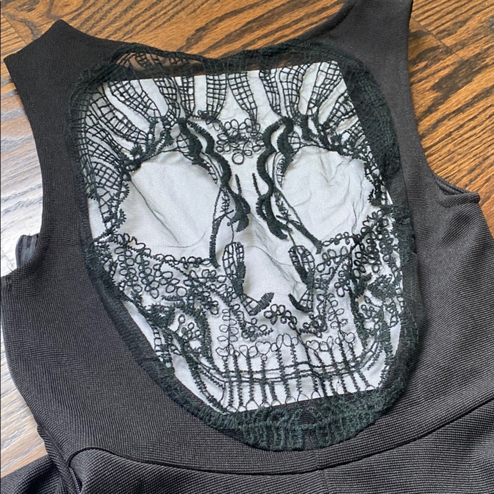 Skull Black Skater Dress Size XS